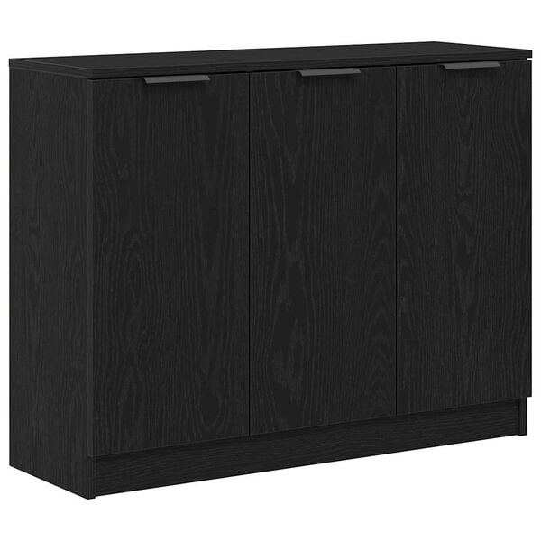 vidaXL Vitrina Roble Negro 90,5 x 30 x 70 cm Madera contrachapada