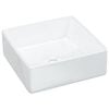 vidaXL Lavabo cuadrado de cer&aacute;mica blanco 37x37x13 cm