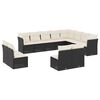 vidaXL Set de sof&aacute;s de jard&iacute;n 12 piezas cojines rat&aacute;n sint&eacute;tico negro