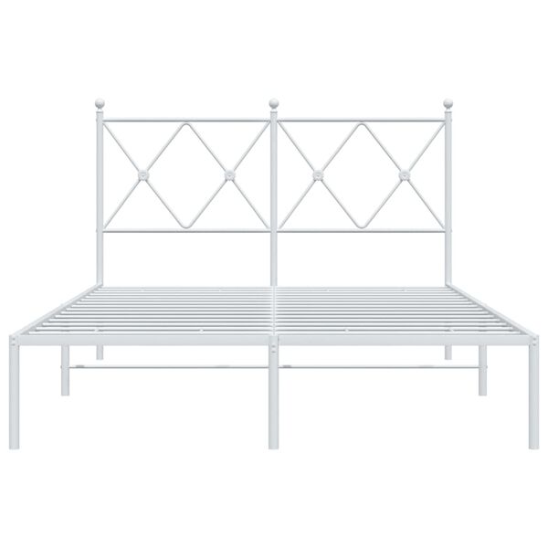 vidaXL Estructura cama sin colch&oacute;n con cabecero metal blanco 120x200cm