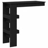 vidaXL Mesa de Bar de Pared Roble Negro 102 x 45 x 103,5 cm