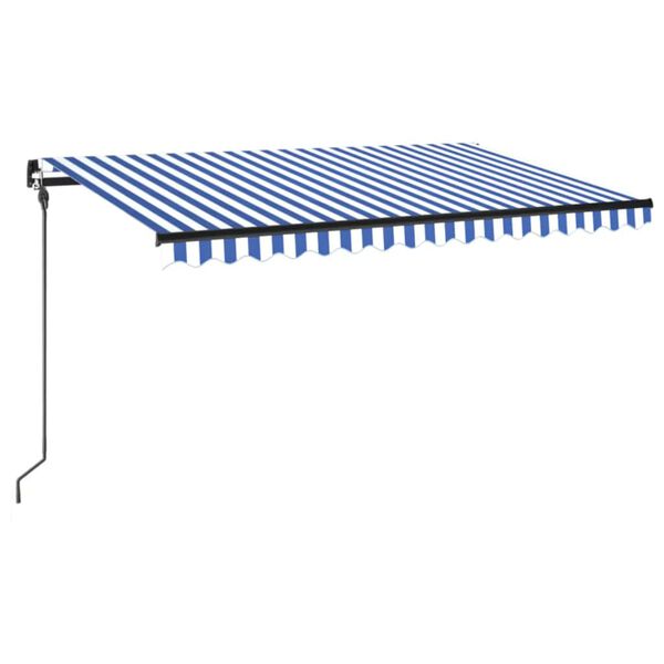 vidaXL Toldo retráctil manual con LED azul y blanco 400x300 cm