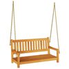 vidaXL Banca Columpio de Jard&iacute;n 2 -Seater 110 x 56 x 58,5 cm Natural