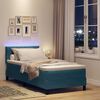 vidaXL Cama Box Spring LED con LED Azul Oscuro 100 x 200 cm Terciopelo