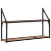 vidaXL Estante de pared Montada en la pared Madera envejecida metal PB