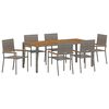 vidaXL Conjunto de Comedor de Jard&iacute;n 7 uds. Gris rat&aacute;n sint&eacute;tico
