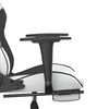 vidaXL Silla gaming con reposapi&eacute;s cuero sint&eacute;tico blanco negro