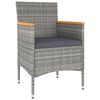 vidaXL Set de comedor jardín 5 pzas ratán sintético madera acacia gris