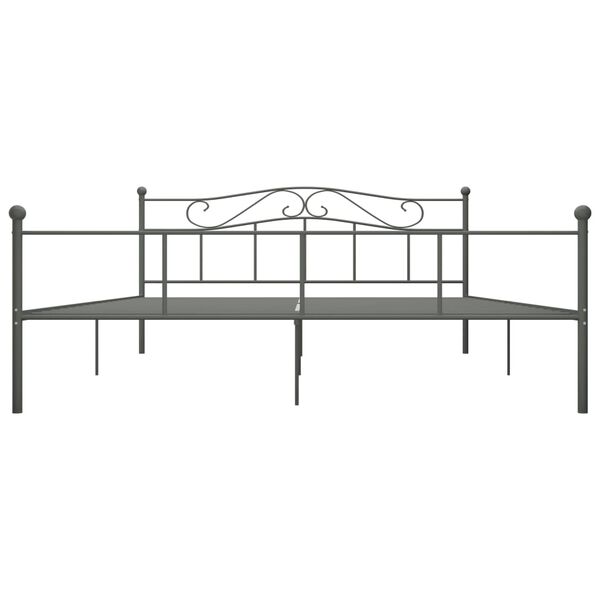 vidaXL Estructura de cama sin colch&oacute;n metal gris 180x200 cm