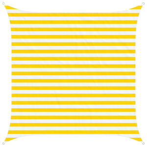 vidaXL Toldo Vela de Sombra Amarillo y blanco 2,5 x 2,5 m