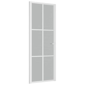 vidaXL Puerta interior de vidrio y aluminio blanco mate 76x201,5 cm