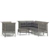 vidaXL Set de muebles de jard&iacute;n 8 pzas y cojines rat&aacute;n sint&eacute;tico gris