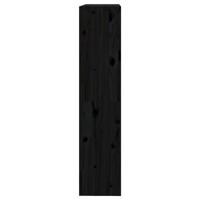 vidaXL Estantería/divisor de espacios madera pino negro 80x30x135,5 cm