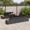 vidaXL Conjunto de sof&aacute; de jard&iacute;n 8 pcs Negro Polirat&aacute;n