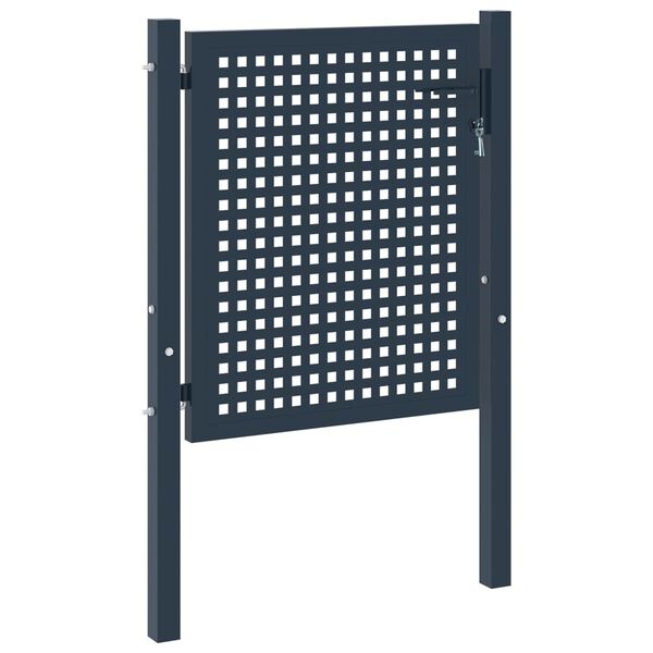 vidaXL Puerta de valla de acero antracita 102x75 cm
