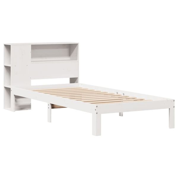 vidaXL Cama con estantería sin colchón madera maciza de pino 90x190 cm