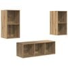 vidaXL Conjunto de mueble de TV 3 uds. Roble artisan