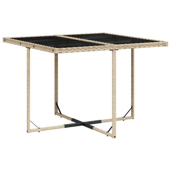 vidaXL Set comedor de jard&iacute;n 9 pzas con cojines rat&aacute;n sint&eacute;tico beige