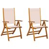 vidaXL Sillas de jard&iacute;n plegables 2 uds madera maciza acacia textileno