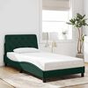 vidaXL Estructura cama sin colch&oacute;n terciopelo verde oscuro 100x200 cm