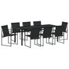 vidaXL Conjunto de Comedor de Jard&iacute;n 9 pcs Negro