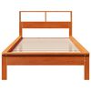 vidaXL Cama con estanter&iacute;a sin colch&oacute;n madera maciza marr&oacute;n 90x190 cm