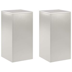 vidaXL Soporte de plantas 2 pcs Plateado 30 x 30 x 60 cm Acero