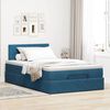 vidaXL Estructura de cama otomana colch&oacute;n terciopelo azul oscuro