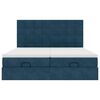 vidaXL Cama otomana con colchones y luces LED azul oscuro 200x200 cm