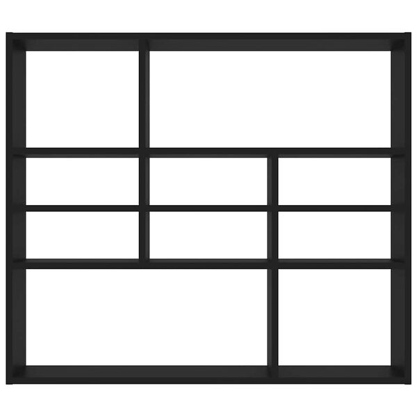 vidaXL Estantería de pared madera contrachapada negro 90x16x78 cm