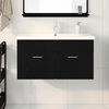 vidaXL Mueble de Cuarto de Ba&ntilde;o Roble Negro 90 x 38,5 x 46 cm