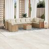 vidaXL Set de sof&aacute;s de jard&iacute;n 11pzas con cojines rat&aacute;n sint&eacute;tico beige