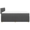 vidaXL Cama box spring con colch&oacute;n tela gris oscuro 140x200 cm