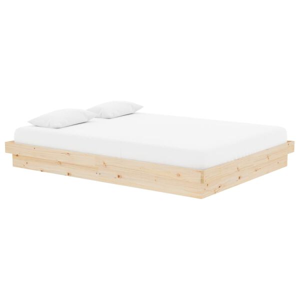 vidaXL Estructura de cama sin colch&oacute;n madera maciza 140x190 cm