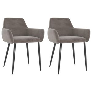 vidaXL Sillas de comedor 2 unidades terciopelo gris claro