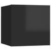 vidaXL Muebles de pared para TV 8 uds negro con brillo 30,5x30x30 cm