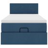 vidaXL Estructura de cama otomana con colch&oacute;n tela azul 80x200cm