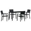 vidaXL Conjunto de Comedor de Jard&iacute;n 5 uds. Negro