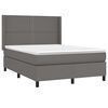 vidaXL Cama box spring colchón y LED cuero sintético gris 140x190 cm