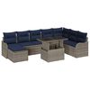 vidaXL Conjunto de sof&aacute; de jard&iacute;n 9 uds. Gris Polirat&aacute;n