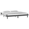 vidaXL Estructura de cama con LED madera maciza gris 120x200 cm