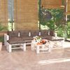 vidaXL Muebles de jard&iacute;n de palets 7 pzas y cojines madera de pino