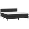 vidaXL Cama box spring colchón y LED cuero sintético negro 160x200 cm