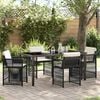 vidaXL Conjunto de Comedor de Jard&iacute;n 5 pcs Negro rat&aacute;n sint&eacute;tico