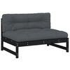 vidaXL Sof&aacute; central madera maciza de pino negro 120x80 cm