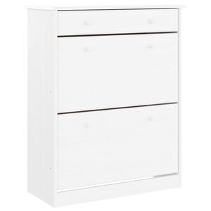 vidaXL Zapatero ALTA madera maciza de pino blanco 77x35x96 cm