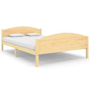 vidaXL Estructura de cama sin colch&oacute;n madera maciza de pino 140x200 cm