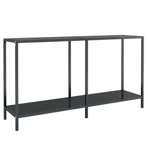 vidaXL Mesa de consola vidrio templado negro 140x35x75,5 cm