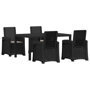 vidaXL Conjunto de Comedor de Jard&iacute;n 5 uds. Antracita y Gris Claro PP