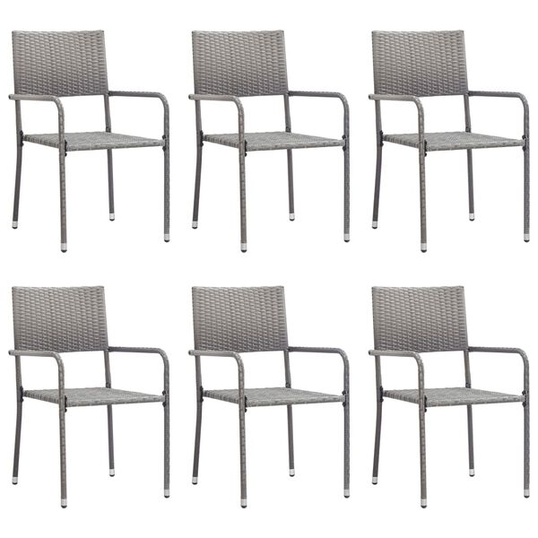 vidaXL Juego de comedor para jard&iacute;n de 7 piezas gris